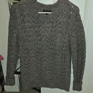 Banana Republic Gray Diamond Pattern Italian Knit Sweater